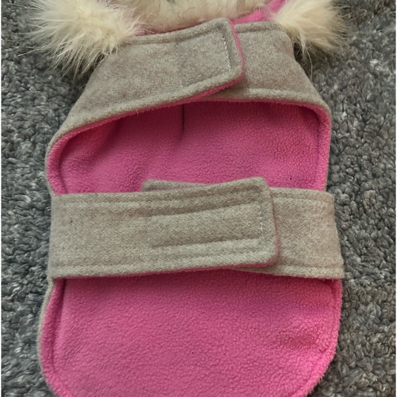 Doggie Fleece Lined Coat w/Faux fur collar - Picture 2 of 7